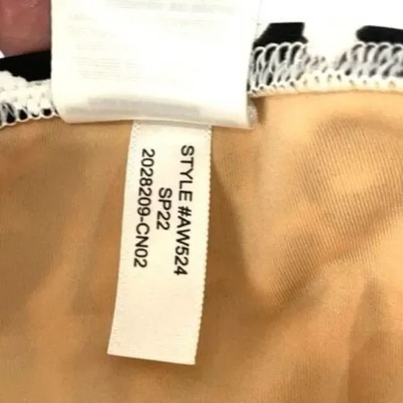 J. Crew Black White Animal Print Plunge One Piece Swimsuit Size XL - Picture 5 of 7